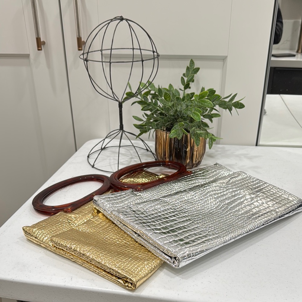 Metallic Gold and Silver Clutch Set